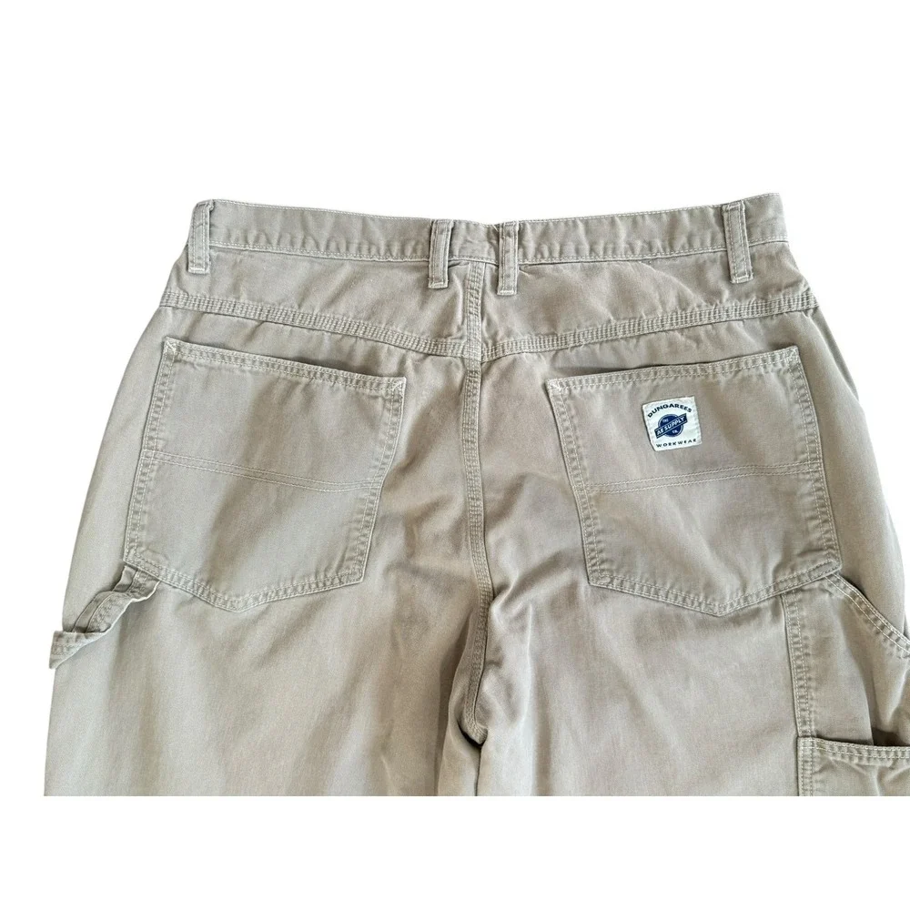 Vtg Y2K‎ American Eagle Dungarees Workwear Carpenter Pant Men 36x32 Khaki Baggy